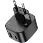 Зарядний пристрій HOCO CS32A Rise 1xUSB-C PD20W + 1xUSB QC3.0 Black (6942007617451)
