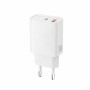 Зарядний пристрій XO QC16U 1xUSB-C PD30W + 1xUSB QC3.0 GaN white (XO-QC16U)