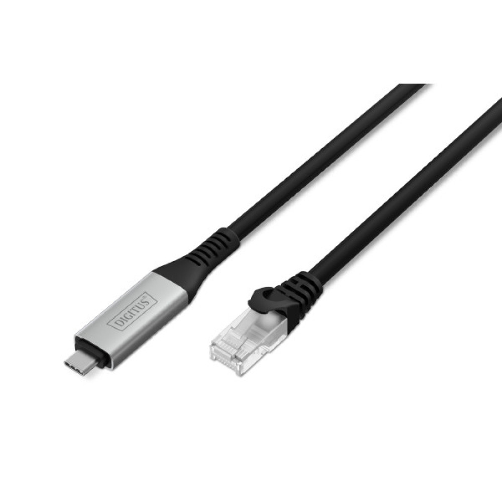 Кабель DIGITUS Ethernet USB-C - RJ45 CAT 6A S/FTP, 1 Gbit/s, 2m, LSZH