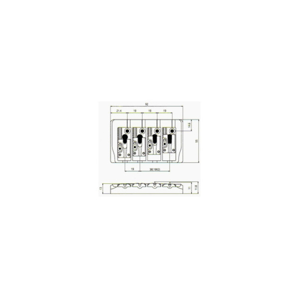 Бридж для гітари Paxphil BB404 Gold