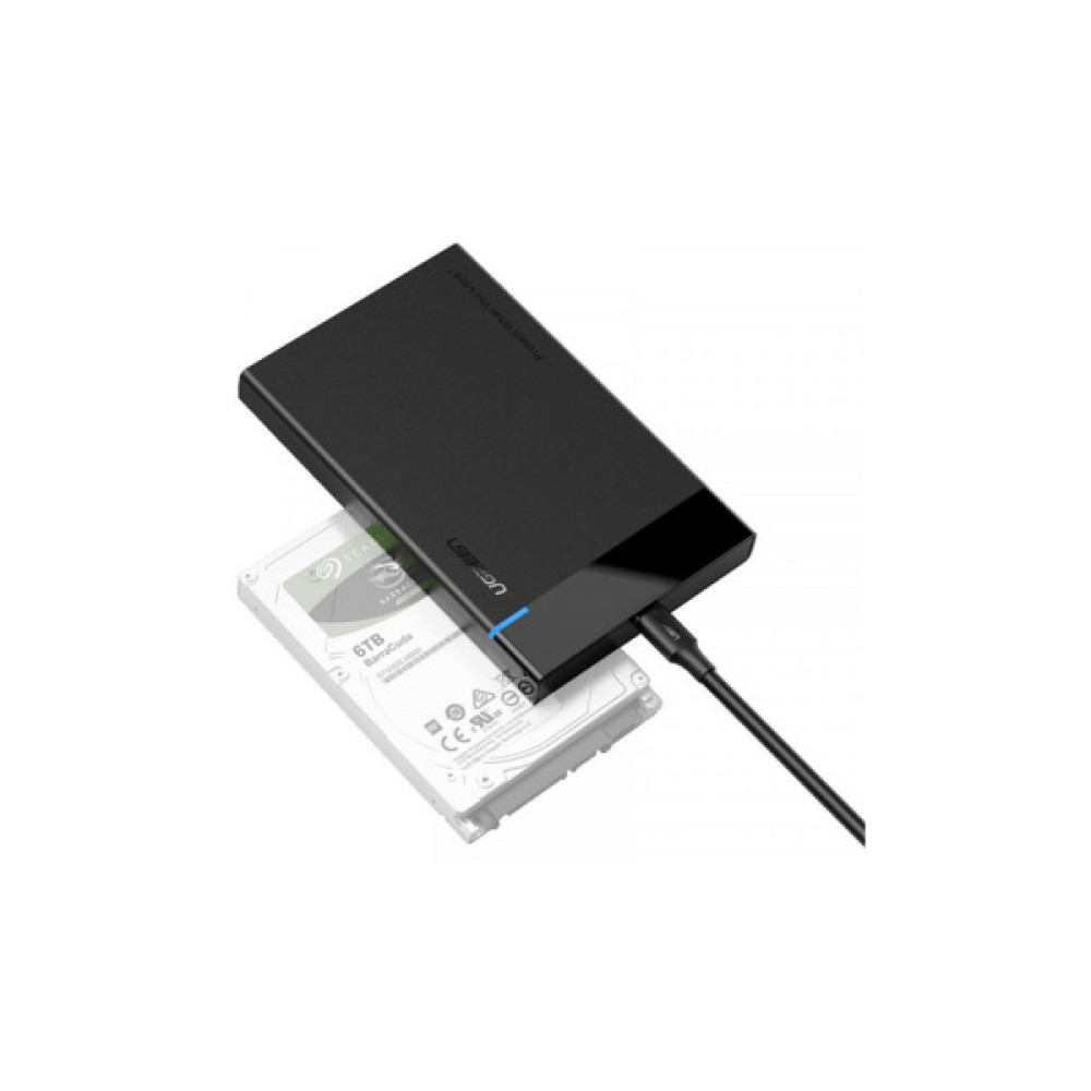 Кишеня зовнішня UGREEN USB 3.1 to 2.5" HDD/SSD US221 black (50743)