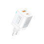 Зарядний пристрій Promate USBC PD25W + USBA QC3.0 18W White (powerport-25ac.white)