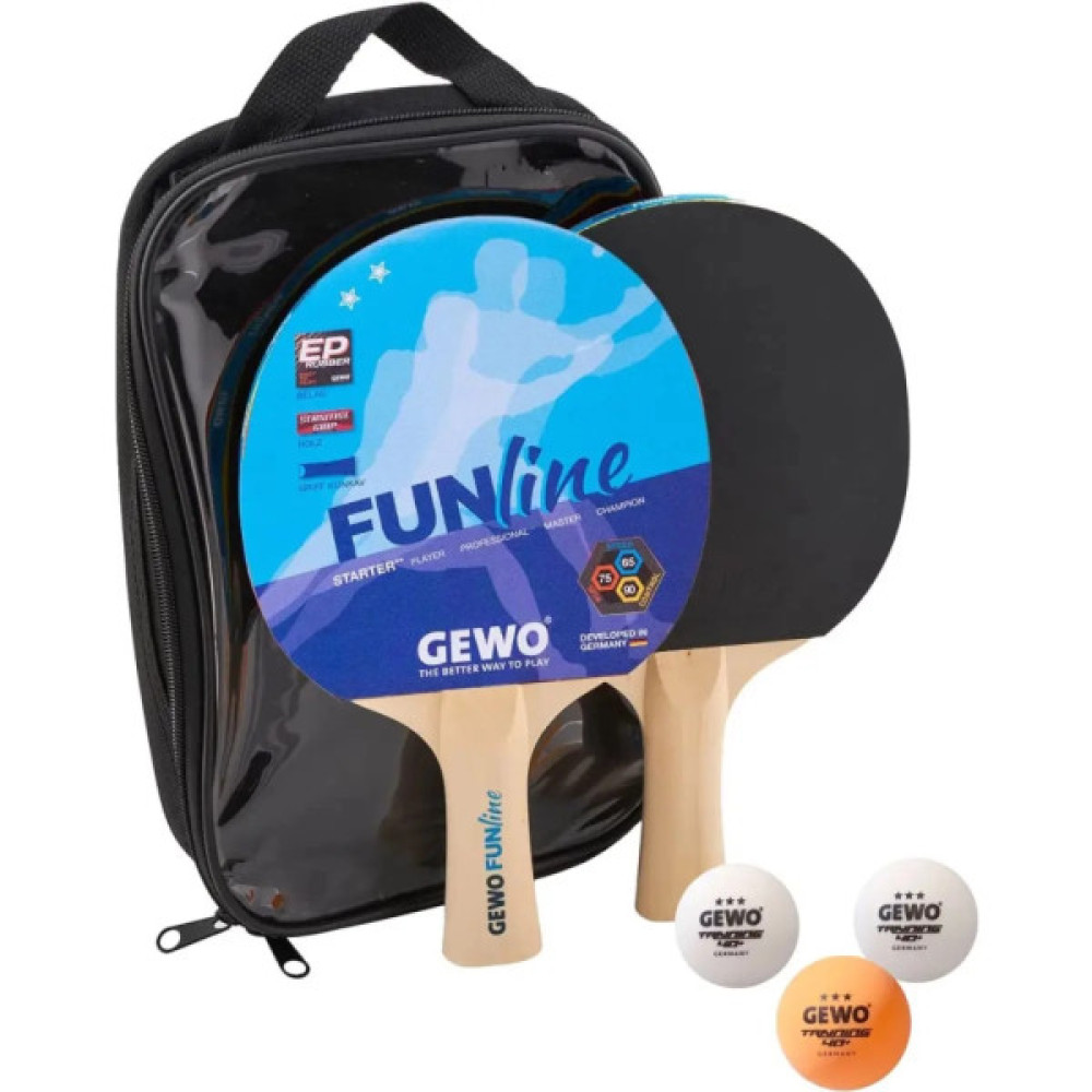 Комплект для настільного тенісу Gewo Double-Fun 2 Bats 3 Balls (96960000) (931053)