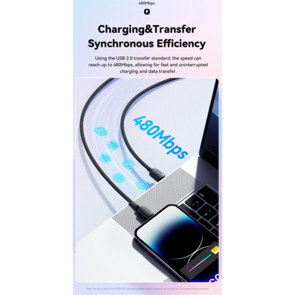 Дата кабель USB-C to Lightning 1.0m 20W white Essager (EXCTL-WL02-P)