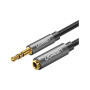 Кабель мультимедійний 3.5mm M to 3.5mm F 2.0m AV118 gray Ugreen (10594)