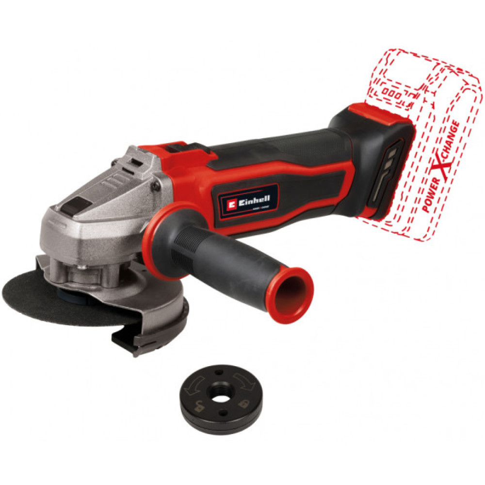Шліфмашина кутова акумуляторна Einhell TE-AG 18/115 QLI - Solo115мм 18В 8500об/хв РХС 1.7кг без АКБ та ЗП