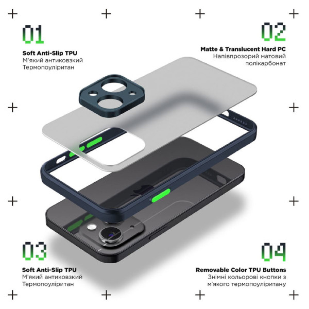 Чохол до мобільного телефона Armorstandart Frosted Matte Tecno Spark 20C (BG7n) Navy Blue (ARM73584)