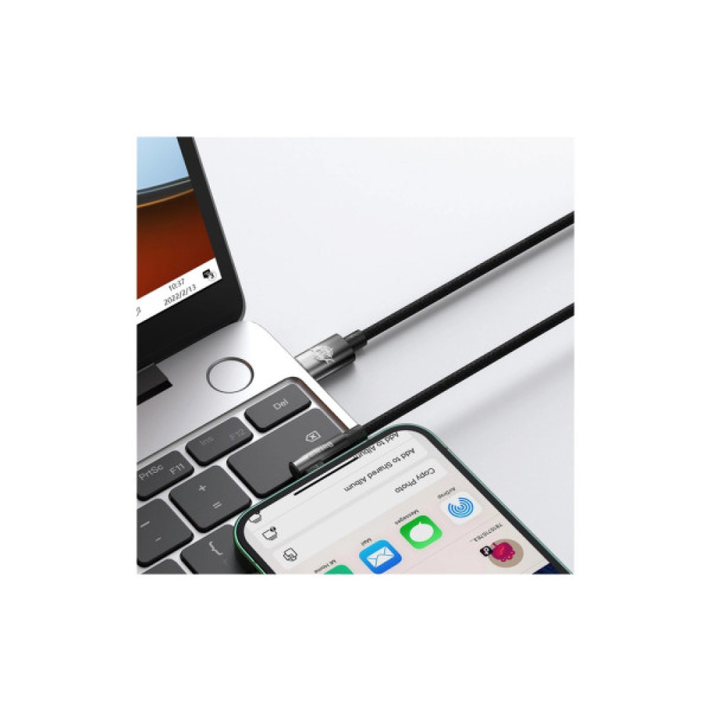 Дата кабель USB-C to Lightning 1.0m 20W 90° corner black Baseus (CAVP000201)