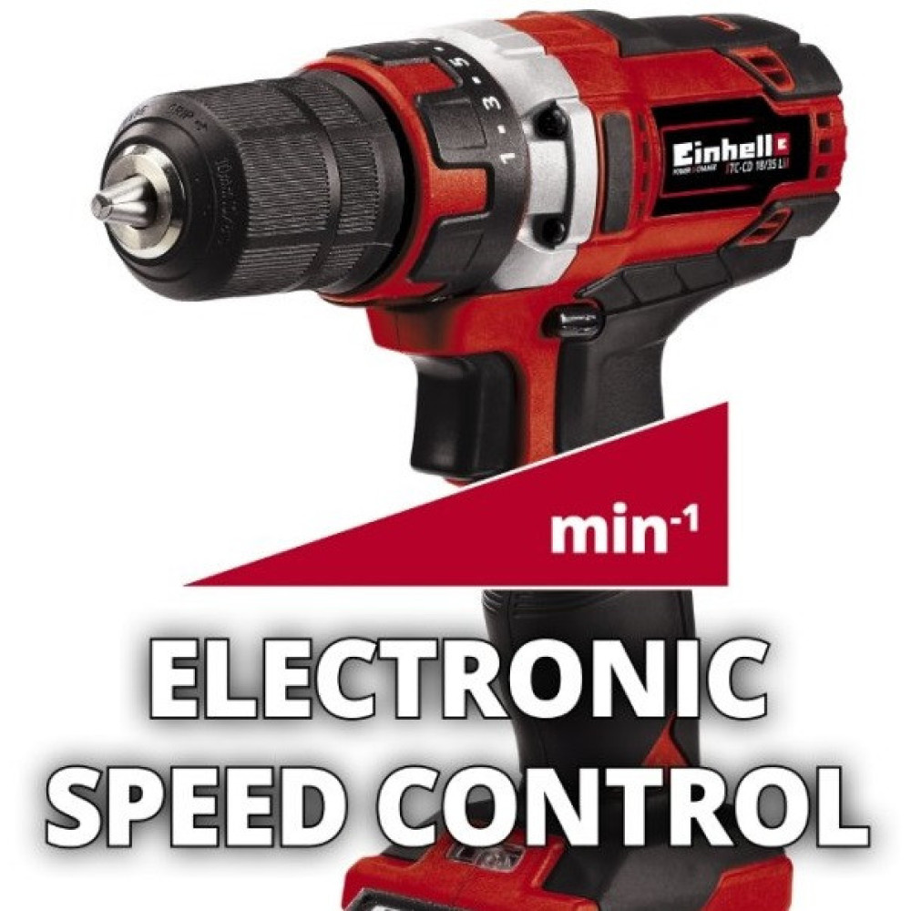 Шурупокрут-дриль акумуляторний Einhell TE-CD 18·40 Li-Solo PXC 18В 40Нм 400·1500об/хв 1.25кг без АКБ та ЗП