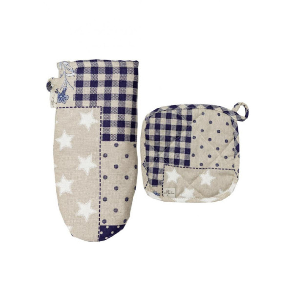 Кухонна прихватка Прованс Печворк синій Господиня 20х20 см (031494)