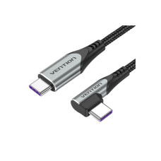 Дата кабель USB-C to USB-C 0.5m USB2.0 60W (20V/3A) angle 90° Gray Aluminum Alloy VENTION (TRAHD)