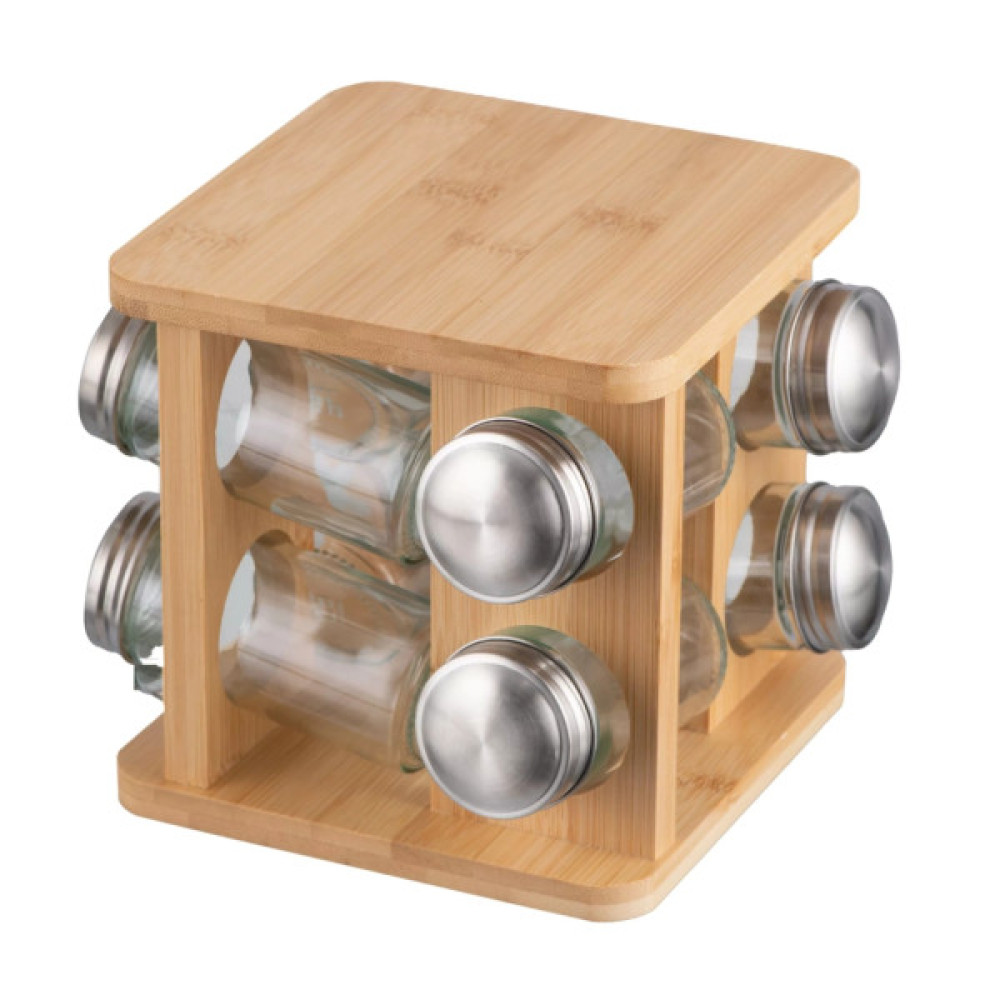 Набір для спецій Ardesto Midori, 9 предметів, 80мл бамбук, нержавіюча сталь (AR1408B)