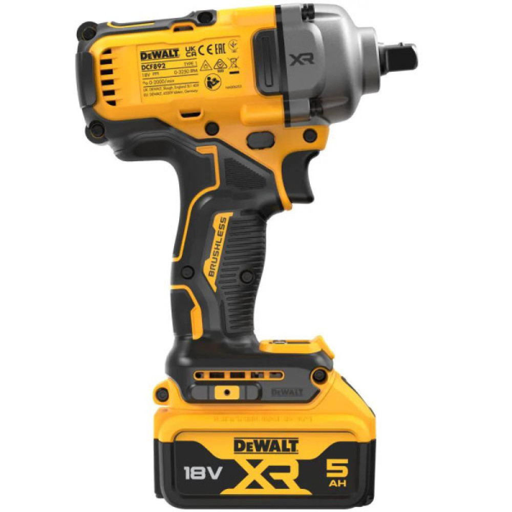 Гайковерт ударний DeWalt XR Li-Ion 18В акб 2х5А·год 1084Нм 2000об/хв 3250уд/хв 1/2" ЗП кейс 1.67кг