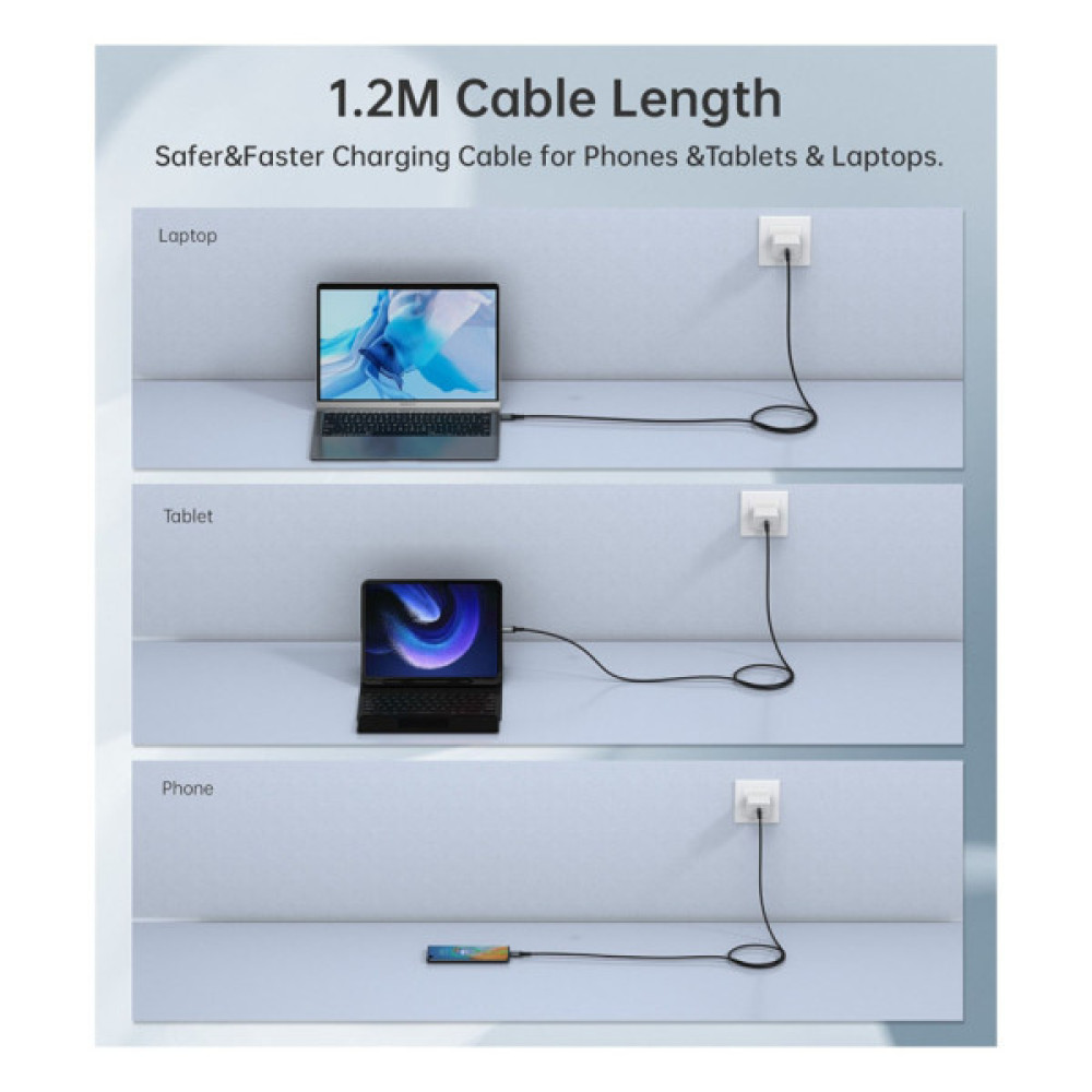 Дата кабель USB-C to USB-C 2.0m USB4 Gen 3 240W 8K Choetech (XCC-1042)