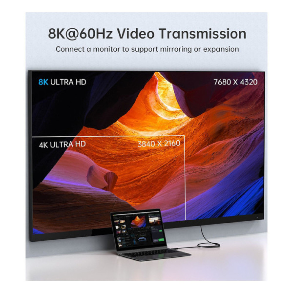 Дата кабель USB-C to USB-C 2.0m USB4 Gen 3 240W 8K Choetech (XCC-1042)