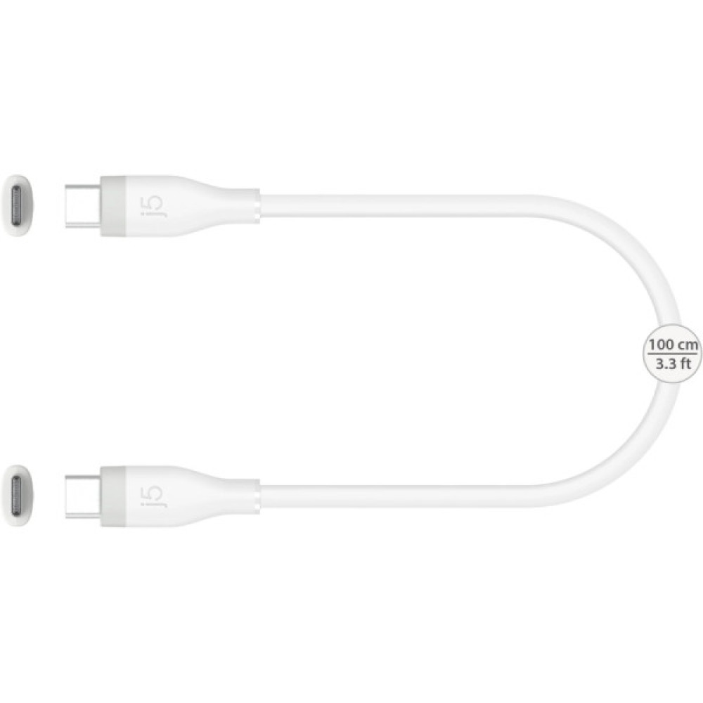 Дата кабель USB-C to USB-C 1.0m 60W (20V/3A) premium J5create (JUCX17W-N)