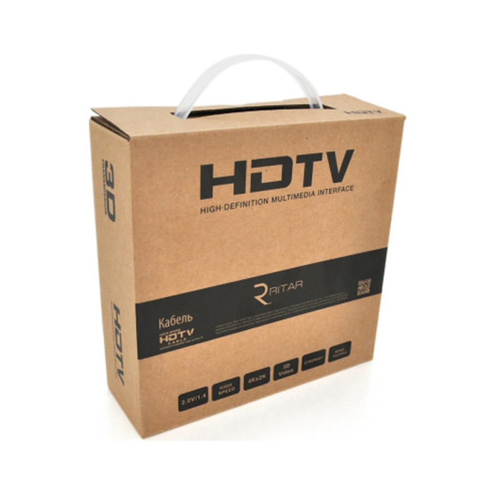 Кабель мультимедійний HDMI M to HDMI M 15.0m V1.4 4K black Ritar (HDMI(M)/(M)V1.4-15m-348B)