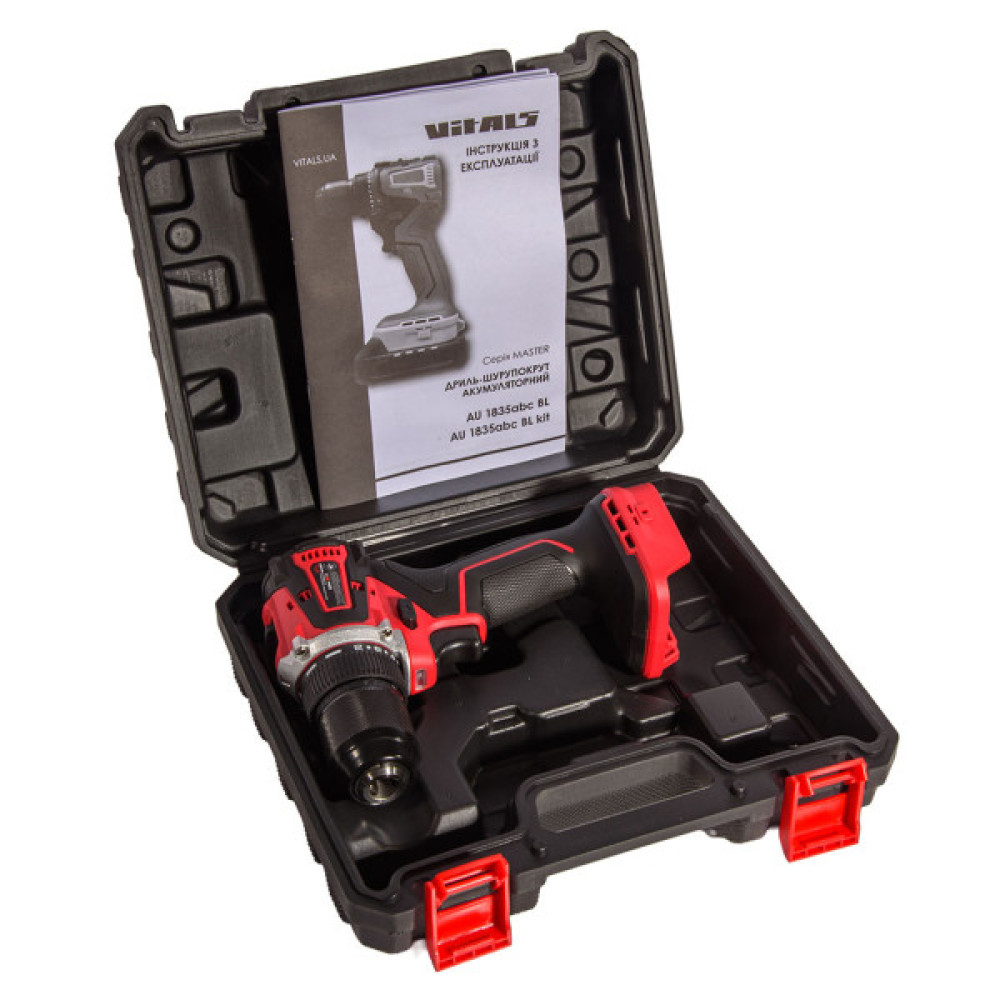 Шуруповерт Vitals Master, AU 1835abc BL, 18V, 35Нм, 500–1500об/хв, кейс, 1.43кг (без АКБ та ЗП) (235978)