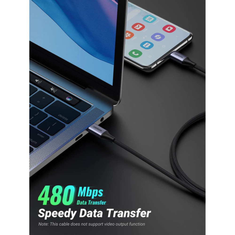 Дата кабель USB-C to USB-C 1.0m 240W US535 space gray Ugreen (15311)