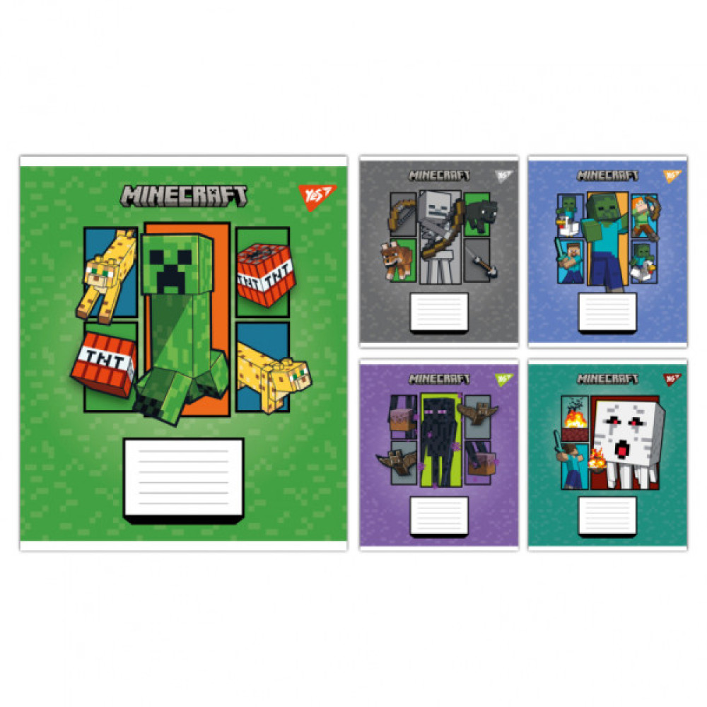Зошит Yes Minecraft Arrows А5 24 аркушів клітинка (767575)