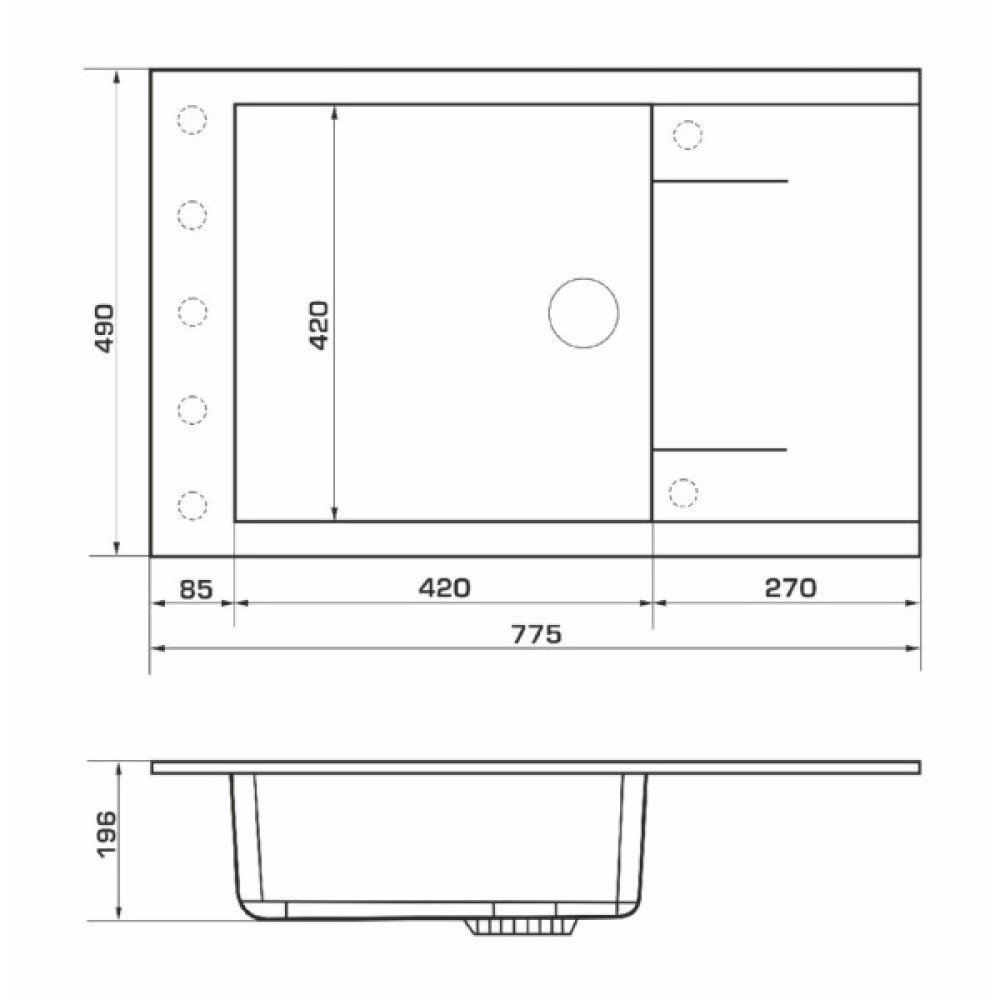 Мийка кухонна GRANADO Almeria marron (gr3106)