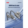 Дата кабель USB 2.0 AM to USB-C + USB 2.0 AM to Lightning 1.0m 60W gray XO (NB275_4-in-1_Gray)