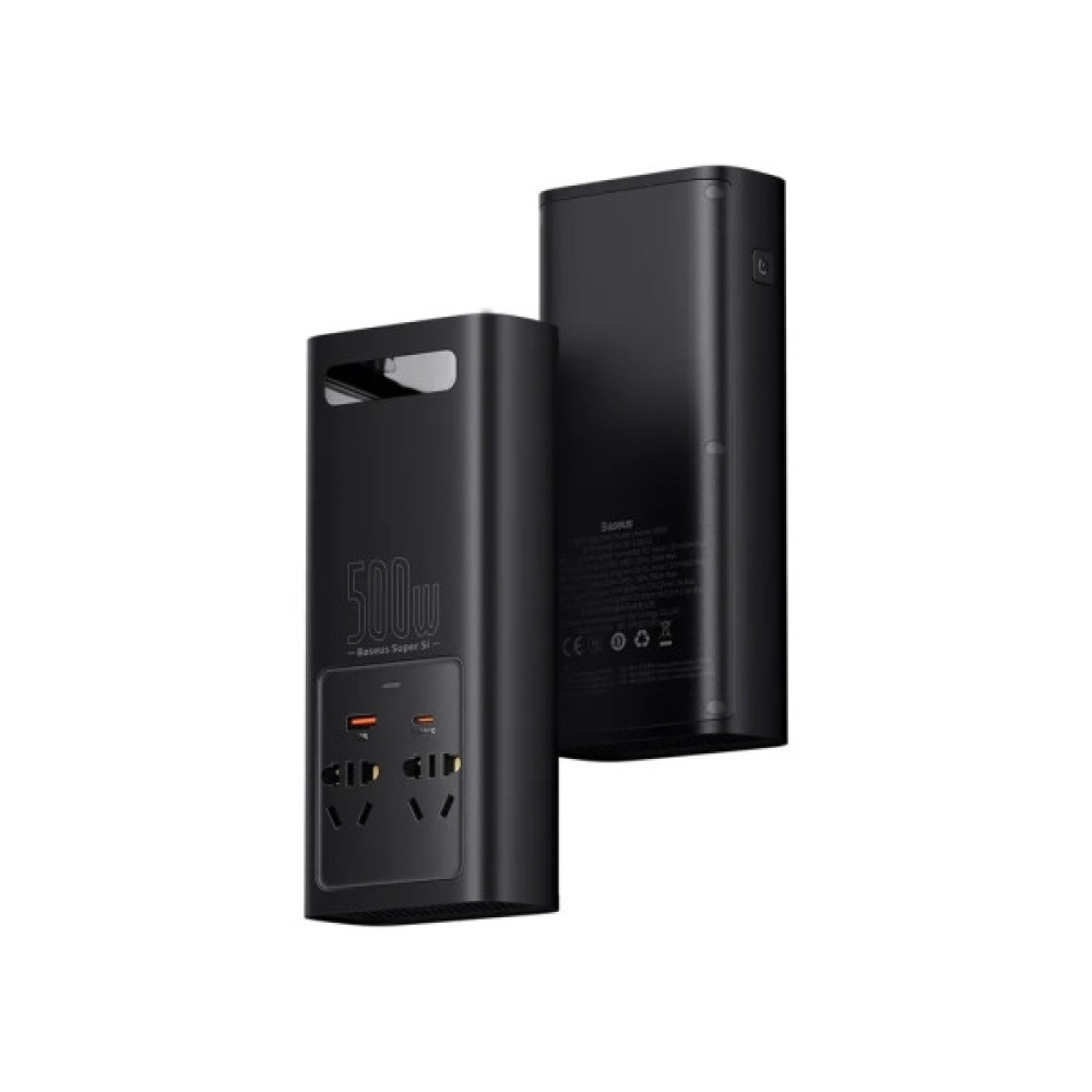 Автомобільний інвертор 12V/220V 500W Super Si Power Inverter CN/EU Black Baseus (CGNB000101)