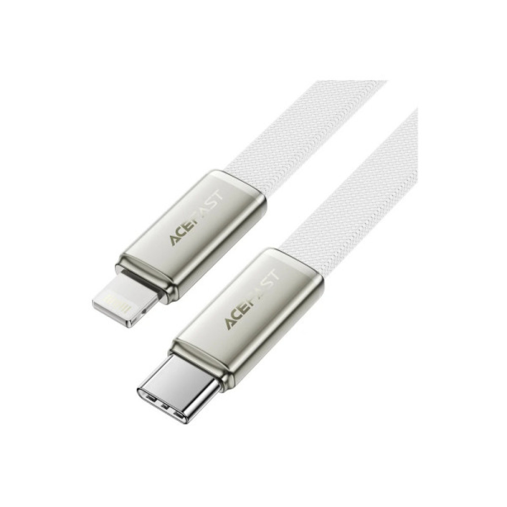 Дата кабель USB 2.0 AM to Lightning 1.2m 30W nylon white Acefast (6974316286240)