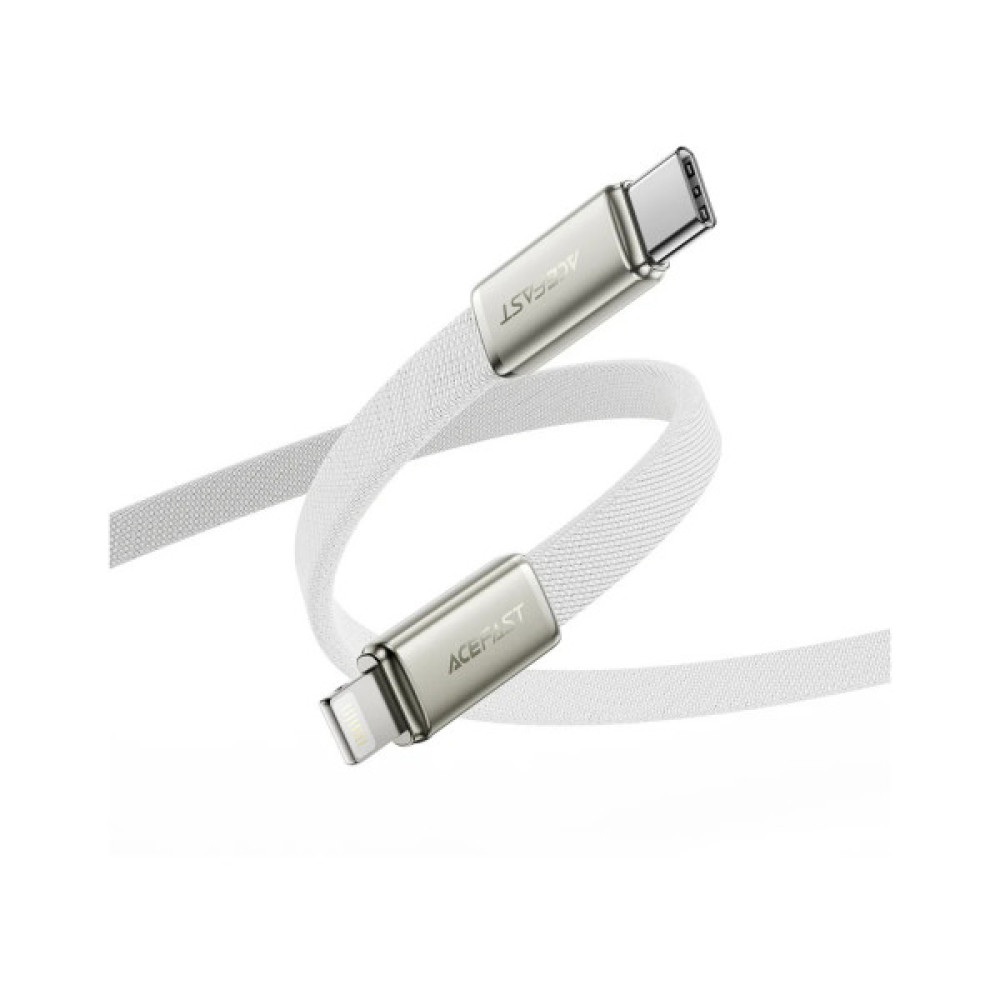 Дата кабель USB 2.0 AM to Lightning 1.2m 30W nylon white Acefast (6974316286240)