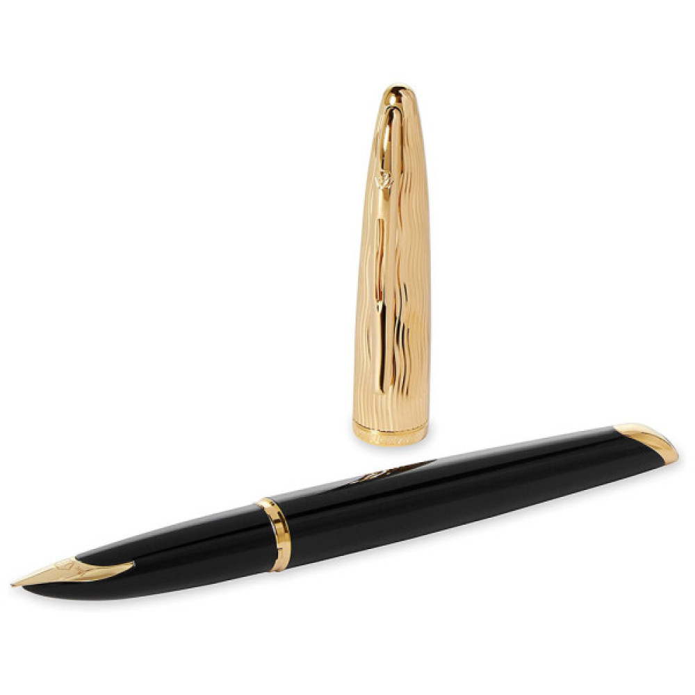 Ручка пір'яна Waterman CARENE Essential Black/Gold GT  FP F (11 204)