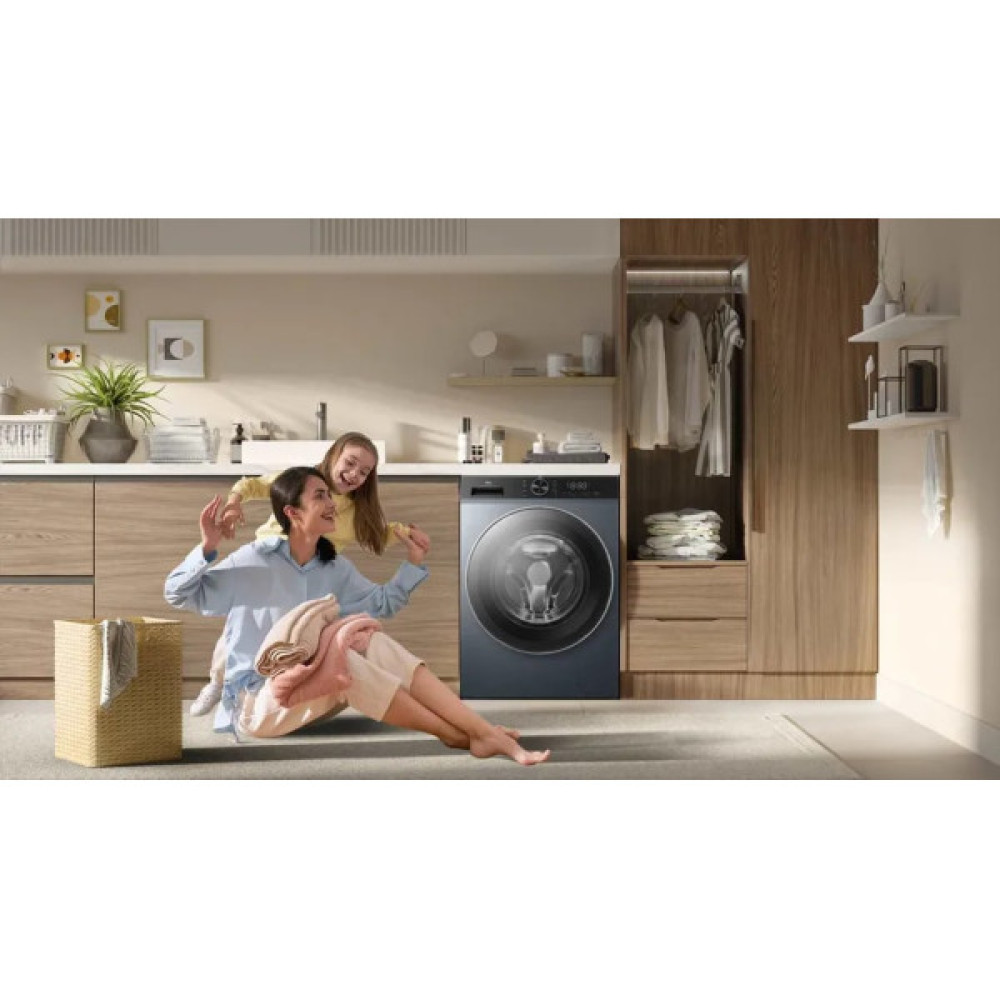 Пральна машина TCL фронтальна, 8кг, 1400, A+++, 53см, дисплей, пара, інвертор, сірий