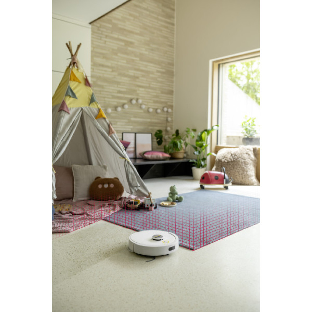 Робот-пилосос karcher RVC 3 Comfort, h=0.97см, вологе прибирання, конт пил -0.24л, вода -0.28л, автон. робота до 130хв, Bluetooth зарядна станція , білий