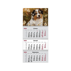 Календар Axent настінний квартальний на 2026 р. (3 пружини) Dogs 1 (8803-26-16-A)