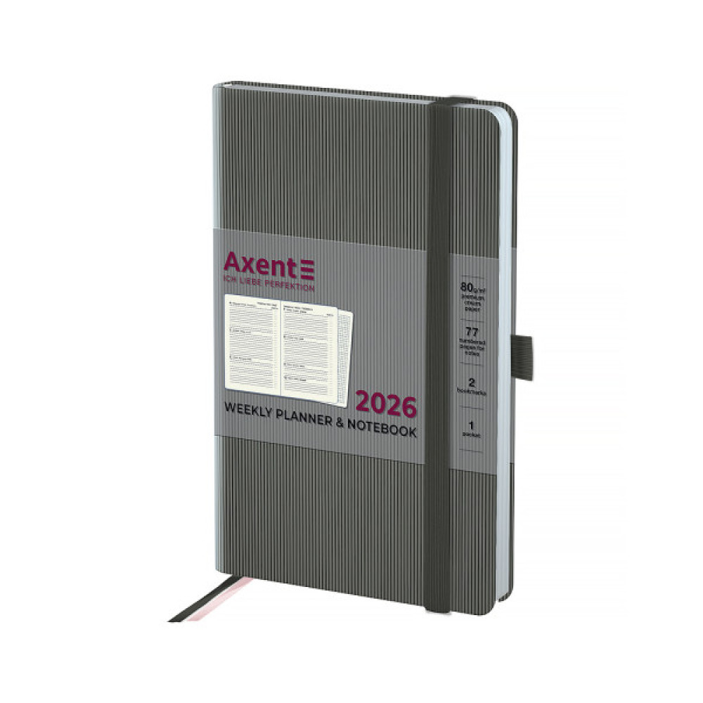 Тижневик Axent датований 2026 Partner Lines 125х195, сірий (8515-26-03-A)