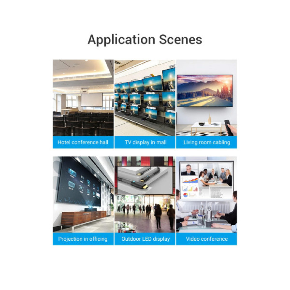 Кабель мультимедійний HDMI M to HDMI M 1.0m 4K cotton braided black zinc alloy Vention (ALMBF)