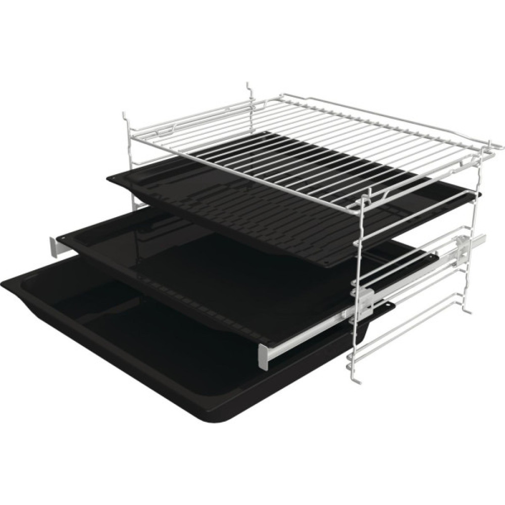 Духова шафа Gorenje електрична, 77л, A+, пара, дисплей, піроліз, чорний