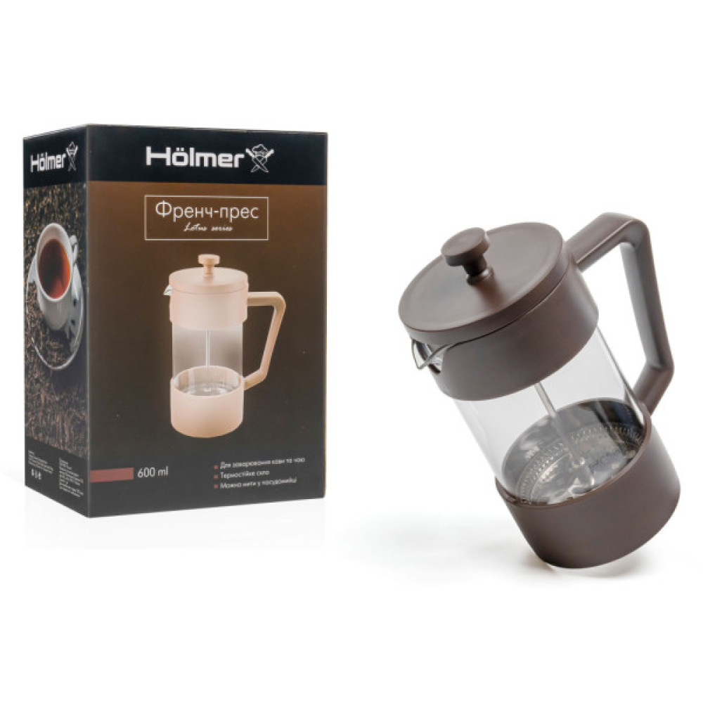 Френч-прес Hölmer Lotus Чорний 600 мл (FP-00600-PBR Lotus)