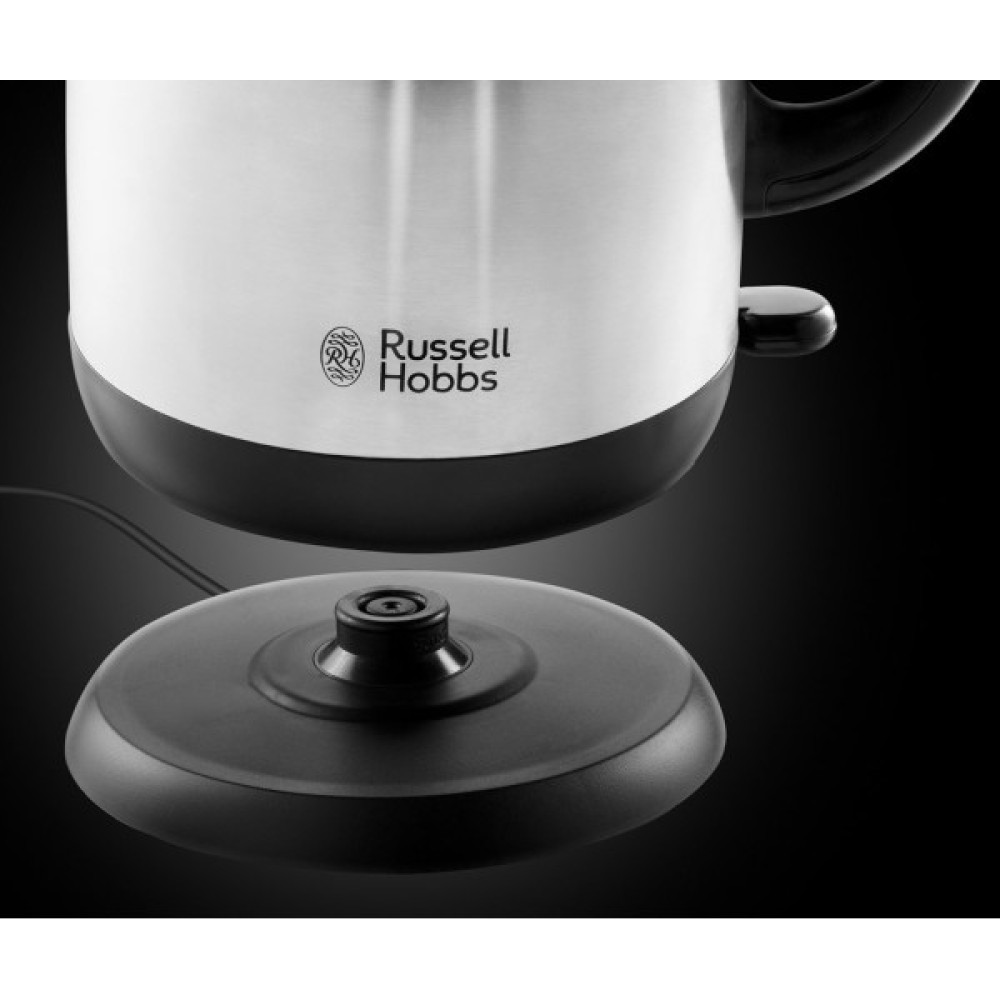 Електрочайник Russell Hobbs Adventure 1.7л, метал, сріблясто-чорний
