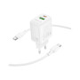 Зарядний пристрій BOROFONE BN27 Fuente 1xUSB-C PD20W + 1xUSB QC3.0 + cable USB-C to USB-C White (6941991120282)