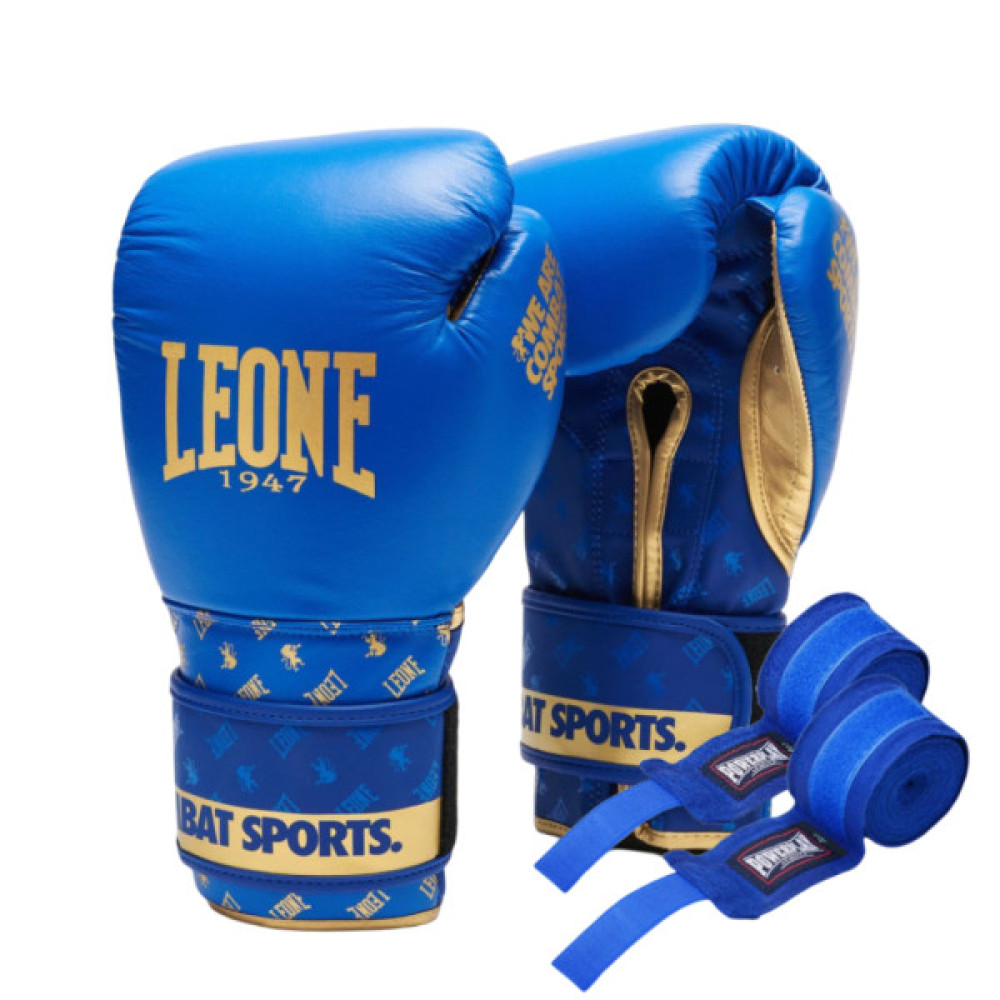 Боксерські рукавички Leone GN220 DNA Blue 16 унцій (GN220_Blue_16oz)