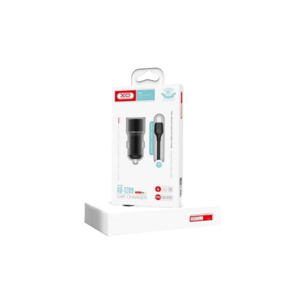 Зарядний пристрій XO TZ09 2.4A/2 USB + cable Type-C Black (XO-TZ09T-BK)