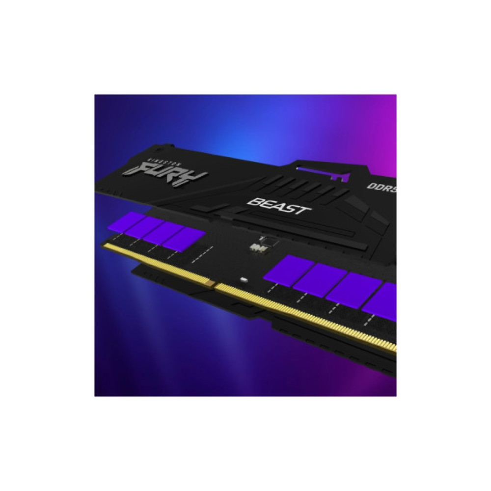 Модуль пам'яті для комп'ютера DDR5 128GB (2x64GB) 5600 MHz Beast RGB Kingston Fury (ex.HyperX) (KF556C36BBEAK2-128)