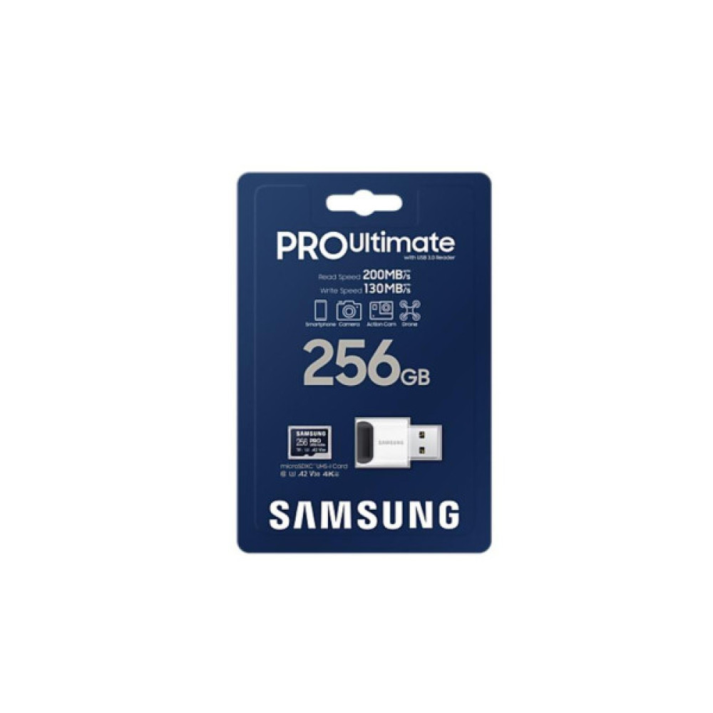 Карта пам'яті Samsung 256GB microSDXC class 10 UHS-I U3 V30 A2 Pro Ultimate (MB-MY256SB/WW)