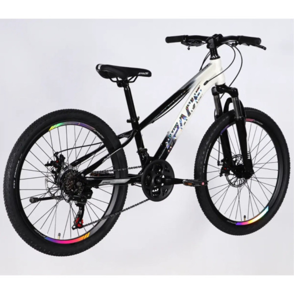 Велосипед Space 24" MARS DD FR рама-11" ST 2026 чорний з білим (OPS-SP-24-059)