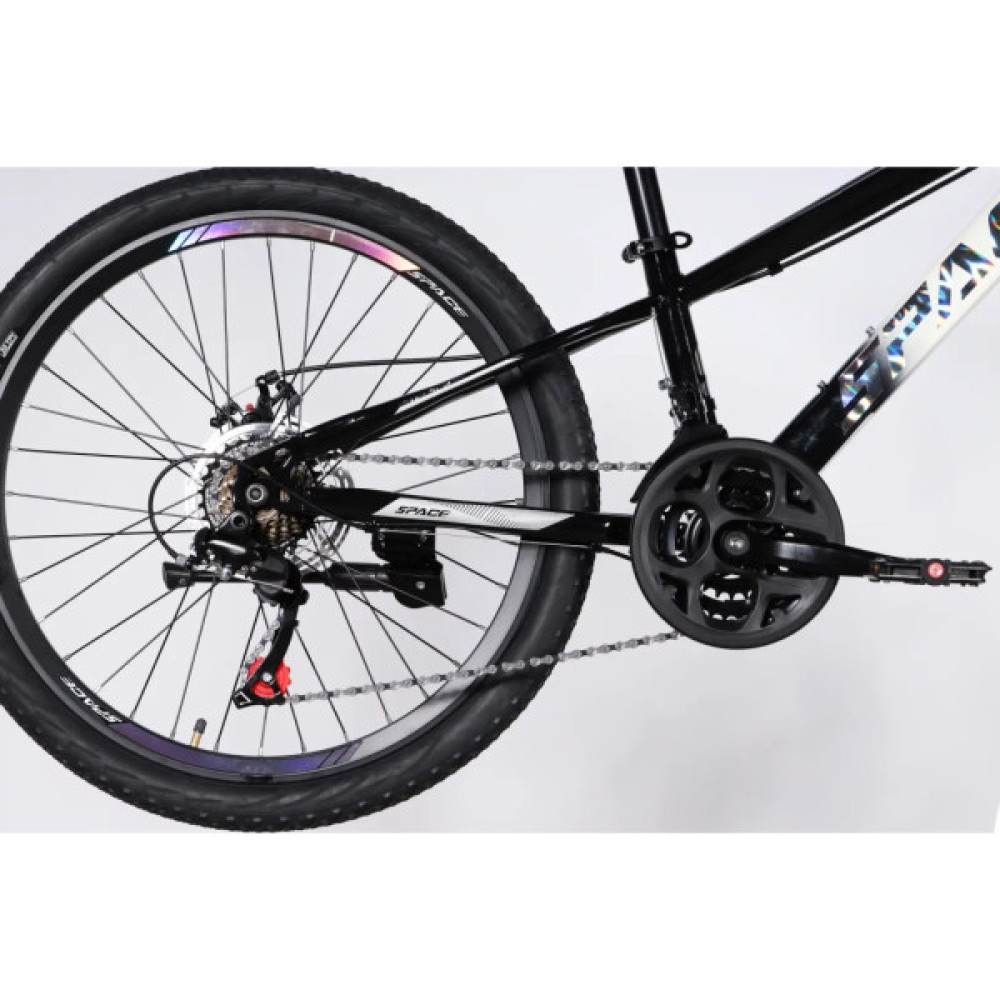 Велосипед Space 24" MARS DD FR рама-11" ST 2026 чорний з білим (OPS-SP-24-059)