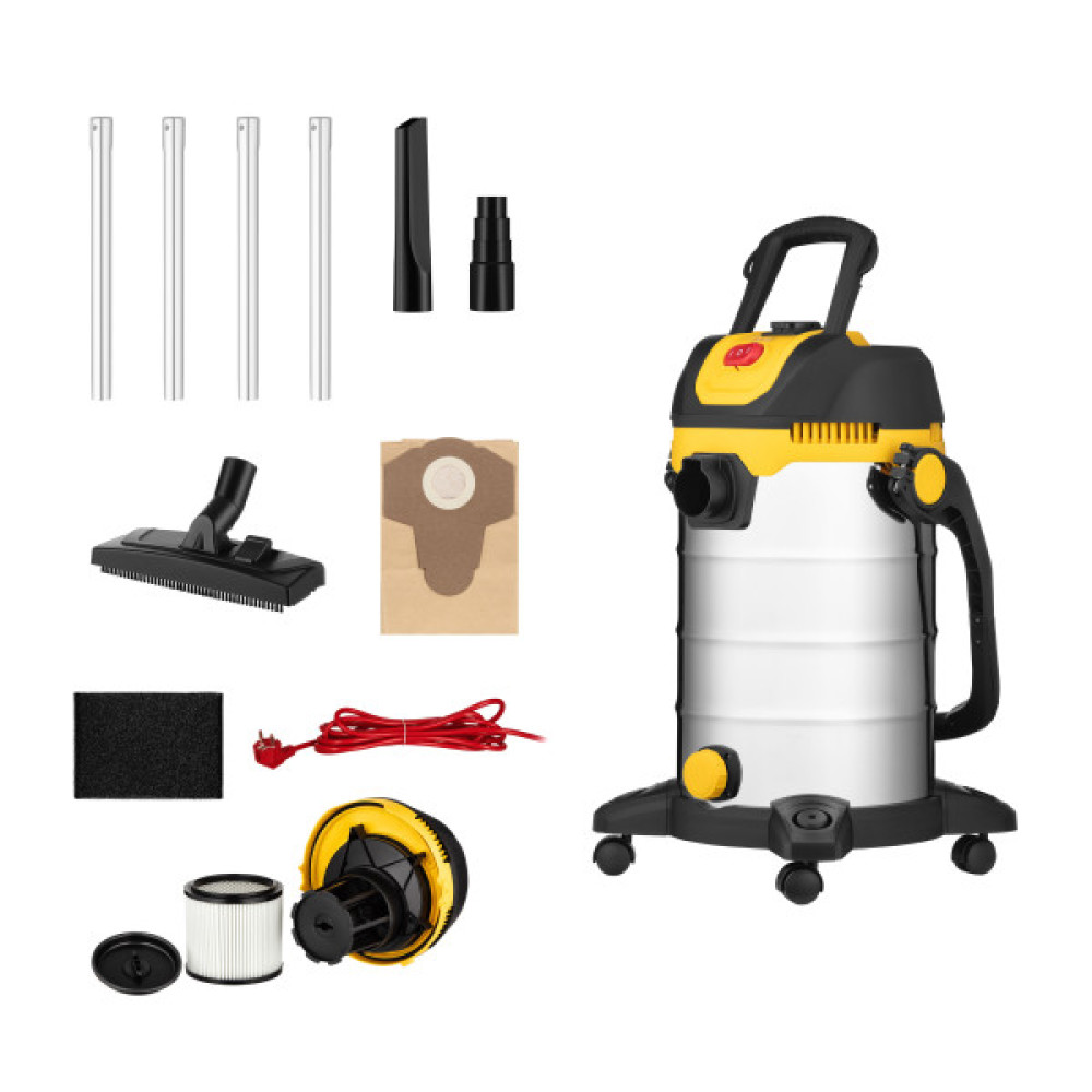 Пилосос професійний 2E PowerClean 30S 1200Вт 17кПа контейнер 30л розетка 220В/2000Вт вологе/сухе прибирання функція повітродувки IPX4 6.3кг