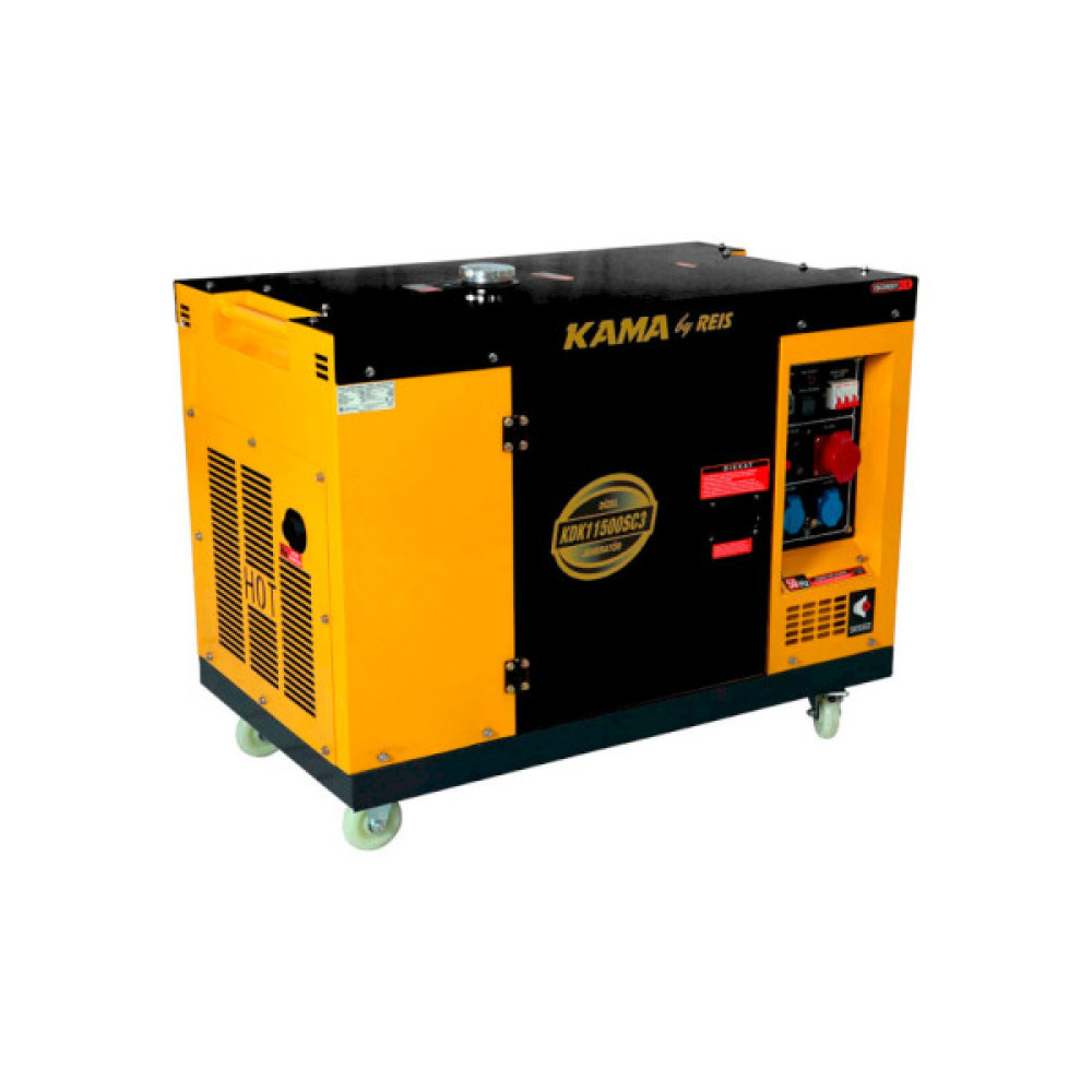 Генератор KAMA дизельний KDK11500SC3, 3-ф. 220/400V, 50Hz, 11kVA/8.8kW, 26 л, 2.4 л/год, стартер (KDK11500SC3)