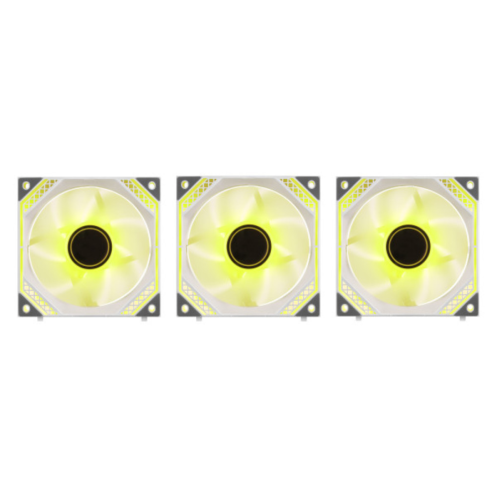 Корпусні вентилятори 2E GAMING Air Cool Magic Mirror ACF120MW-ARGB, 3x120мм, 2000rpm, 4pin PWM +5VARGB, 20.5dBa, білий