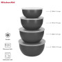 Миска KitchenAid Coreline, набір 4 шт, з кришкою, сірий (KQG176OSCGG)