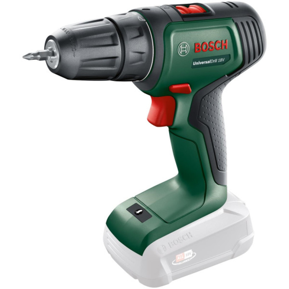 Шуруповерт-дриль Bosch UniversalDrill 18V, 2x1.5Ач, 40Нм, 440/1450 об/хв, ЗП, 1.2кг, кейс